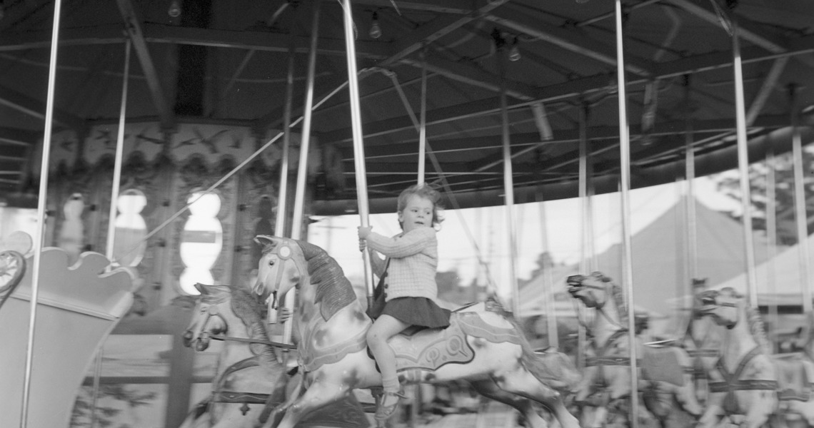 Small Girl On A Caraousel At The Brisbane Exhibition 1947 53051862470 O